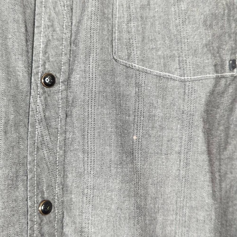 Ocean Current‎ Gray Snap Front Long Sleeve Western Shirt Men's Size XL - Picture 5 of 13